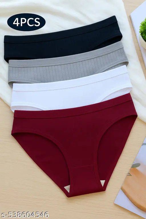 Cool Comfort 4 Lining Panty Combo for Women – Soft Cotton, No-Ride Fit, Seamless Waistband