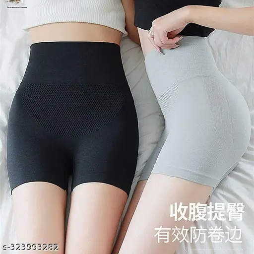 Women's Latest Nylon Spandex Seamless Tummy Control high Waist Thigh Ladies BriefsHalf Body Briefs(PACK OF 2)