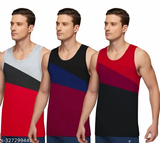 MEN'S BEAST GYM VEST - 100% COTTON - 3 Pcs Pack