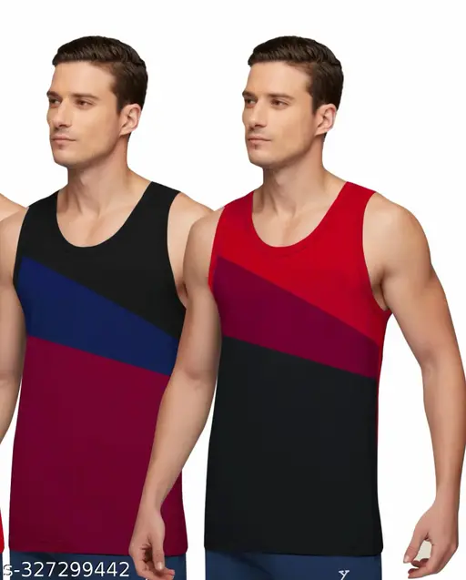 MEN'S BEAST GYM VEST - 100% COTTON - 2 Pcs Pack