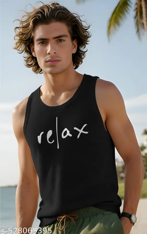 ORIGINAL CREATOR Men's Round Neck Trendy Sleeveless Pure Cotton Vest