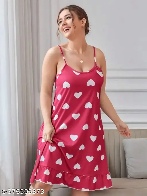 Women's Trendy Short Night Dress (Cami Nighty)