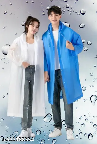 Unisex waterproof raincoat with hood cap.pack of 2