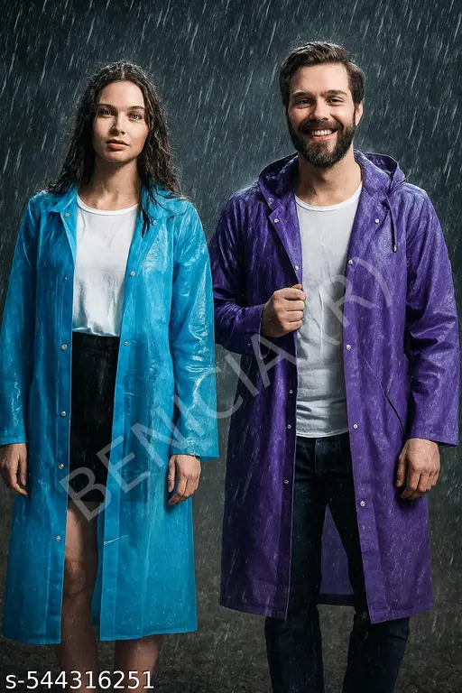 Pack of 2 Unisex Waterproof Raincoat with Hood Cap For Outdoor Travel Portable Suit