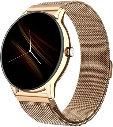 Noise Crew Go with 1.39" Display, BT Calling with Metal Strap and 7 Days Battery Life Smartwatch  (Gold Link Strap, Regular)