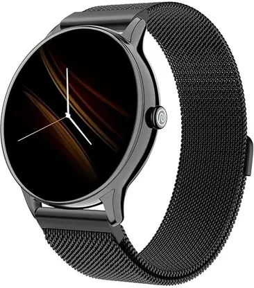 Noise Crew Go with 1.39" Display, BT Calling with Metal Strap and 7 Days Battery Life Smartwatch  (Black Link Strap, Regular)