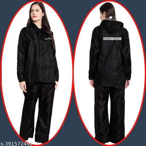 latest Fahionable Women Raincoat/ Women Top Bottom Rainset for heavy rain double layer raincoat