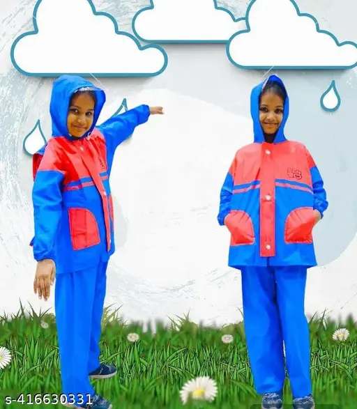 Cute Fancy Boys And Girls Bottom & Top Set Raincoat