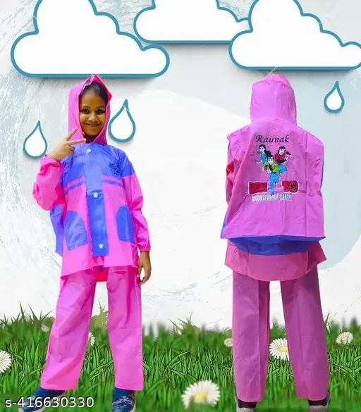 Cute Fancy Boys And Girls Bottom & Top Set Raincoat