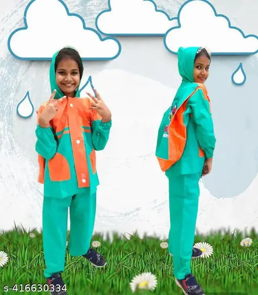 Cute Fancy Boys And Girls Bottom & Top Set Raincoat