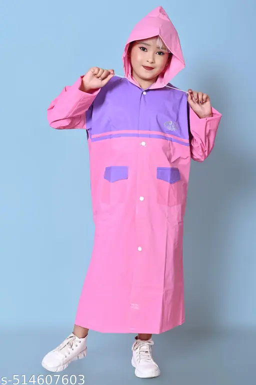 RAINGLOW Kids Waterproof Hooded Raincoat | Long-Length School Raincoat for Boys & Girls