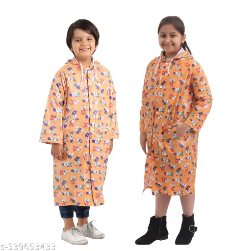 100% waterproof Comfortable Unisex Rain Wear/Rain Coat for Kids (Boys &Girls).