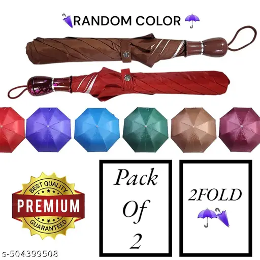 Pack of 2 unisex umbrellas , 2-fold silver-coated umbrellas. Perfect for everydays use and easily portable.