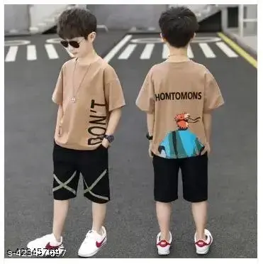 BOYS CLOTHING SET KIDS CLOBOYS TOP AND BOTTOM SETTHING KIDS DRESS TSHIRT SET