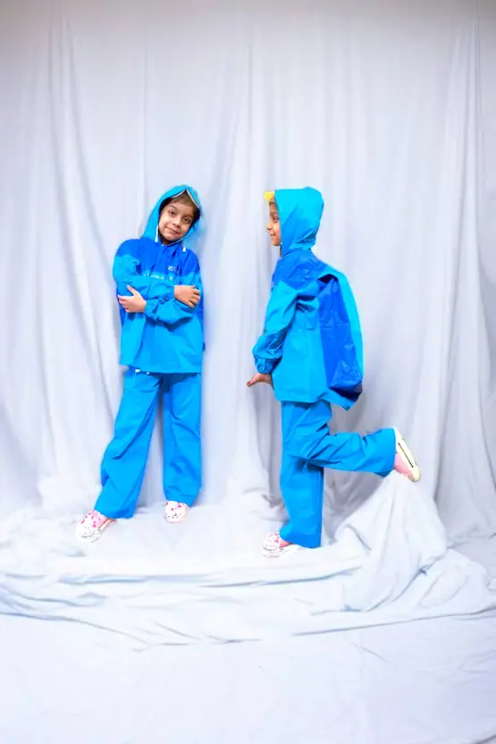 Solid Boys & Girls Rain Suit