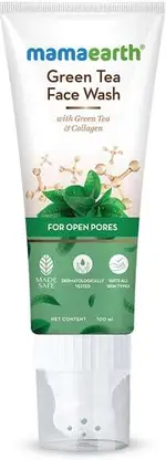 Mamaearth Green Tea With Green Tea & Collagen For Open Pores Face Wash 