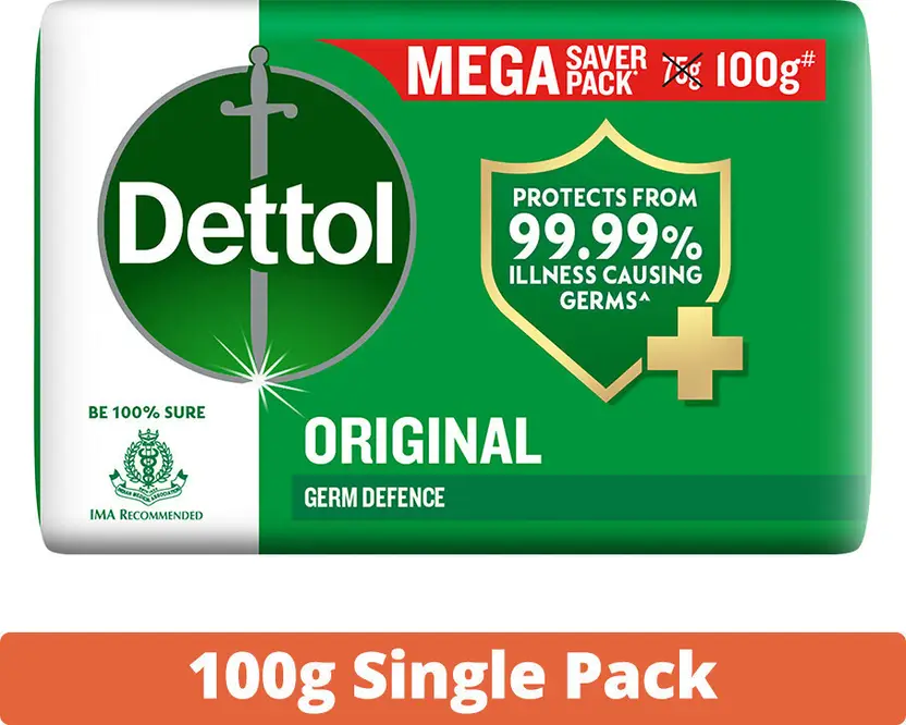 Dettol Original Bathing Soap Bar with 12hr Germ protection  (100 g)