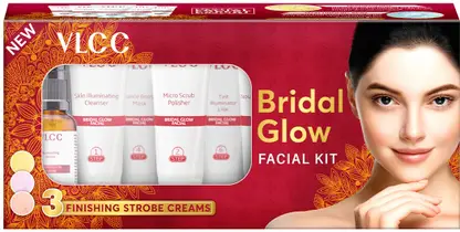 VLCC Bridal Glow Facial Kit | HA, Niacinamide, Vitamin C & Tint Illuminators  
