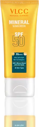 VLCC Sunscreen - SPF 50 PA+++ Mineral Sunscreen Ultra Lightweight Non-Comedogenic 