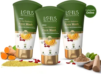 Lotus Botanicals Ubtan De-Tan Radiance | Infused with 24K Gold Face Wash