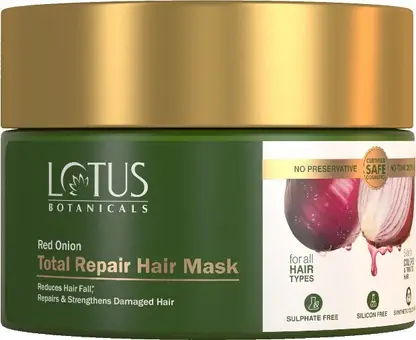 Lotus Botanicals Red Onion Total Repair Hair Mask | Reduces Hairfall & Repair Damaged