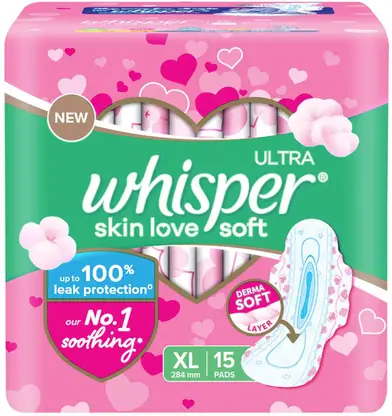 Whisper ULTRA SKIN LOVE SOFT XL , COTTONY SOFT Sanitary Pad 