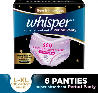 Whisper Super Absorbent Period Panty, L-XL Panties Sanitary Pad 