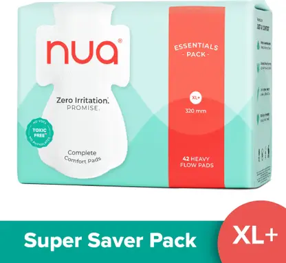 Nua Complete Comfort 42 Heavy Flow XL+ | Essentials Pack | 4X Comfort Sanitary Pad