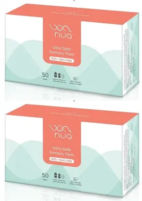 Nua Ultra Thin Pads 25 Heavy Flow-XL,50 Pcs x Pack of 2 Sanitary Pad  