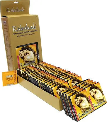 Rakshak Pink Colored Lubricated Condoms Men Condom 