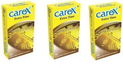 CAREX CAREX_EXTRA TIME DOTTED CONDOMS, POWERSHOT CONDOM