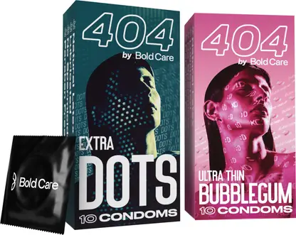 Bold Care 404 Extra Dots Condoms+Super Ultra Thin Bubblegum Flavored Condoms Men Condom  