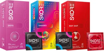 SKORE DOTS, SHADES AND NOT OUT Condom