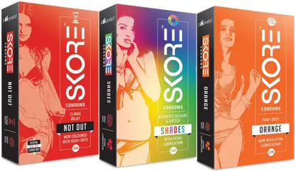 SKORE Dotted Not out-Shade-Orange Flavor Condom 