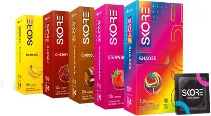SKORE Dotted Banana,Cherry,Chocolate,Shades,Strawberry Condom