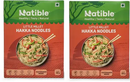 Natible Little Millet Hakka Noodles, No Maida, Easy & Ready To Cook Noodles, Instant Hakka Noodles Vegetarian 