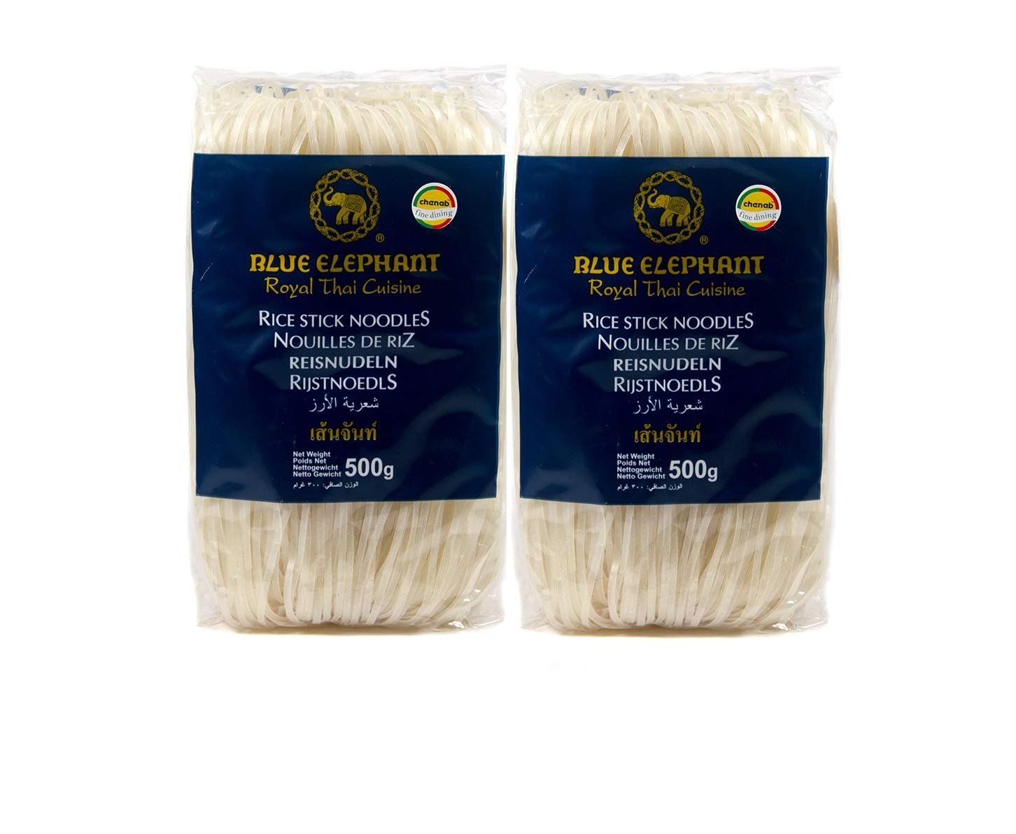 BLUE ELEPHANT Thai Pad Rice Noodles, 500G (Pack Of 2), Gluten Free, 500 Grams