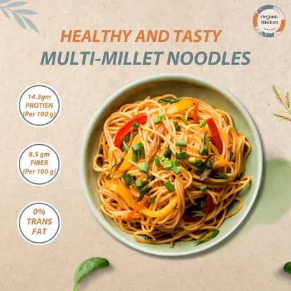Organic Wisdom Multi Millet Noodles |Contains 2 Packs| Made with 8 Super Grains|No Maida & MSG Instant Noodles Vegetarian  (384 g)