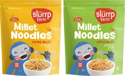 Slurrp Farm No Maida Millet Noodles Combo, Not Fried, No MSG Hakka Noodles Vegetarian  