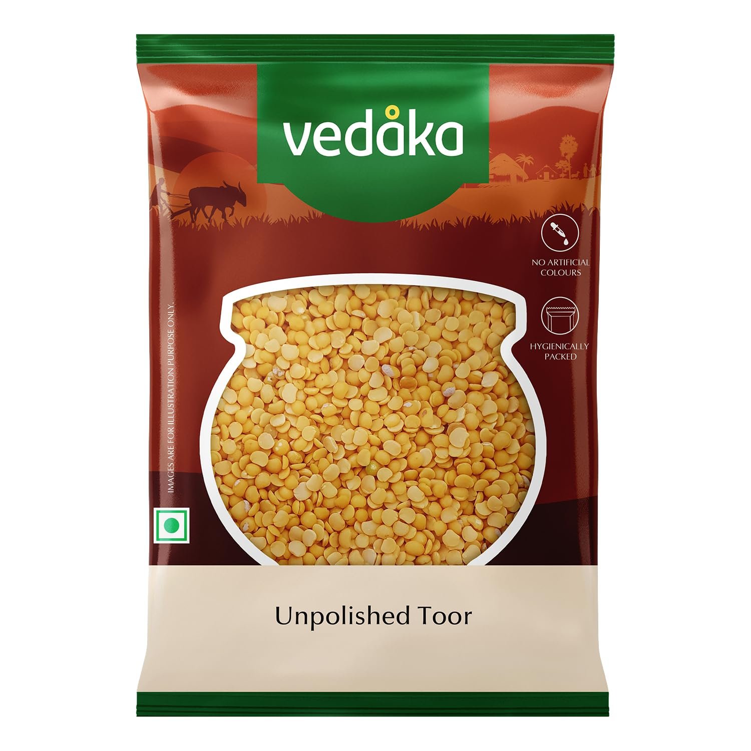 Vedaka Unpolished Toor Dal | 2 Kg | Popular Toor Dal | Naturally Rich Source of Protein | Naturally Cholesterol-Free