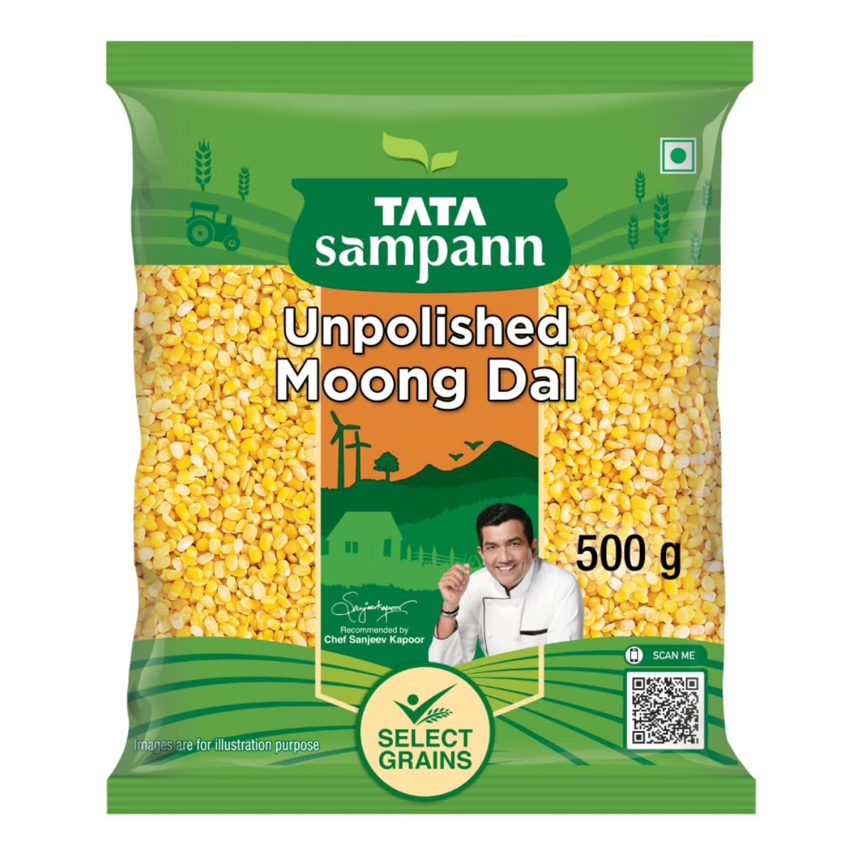 FORTUNE Moong Dal, 500 Gm, Unpolished And Sortex Cleaned