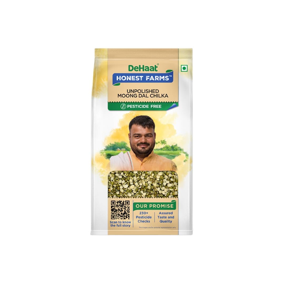 DeHaat Honest Farms Pesticide Free Unpolished Moong Dal Chilka 1 KG